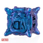 Polydice Electric Bite - Metaal - 7 stuks - Inclusief dice bag - Blauw