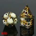 Polydice Dark Grave - Resin - 7 stuks - Inclusief dice bag - Transparant