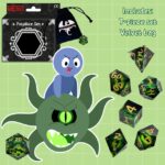 Polydice Acidic Eye - Resin - 7 stuks - Inclusief dice bag - Wit/ Blauw