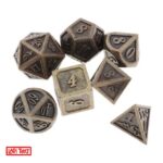 Polydice Dwarven Bronze - Metaal - 7 stuks - Inclusief dice bag - Bronskleurig