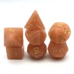 Polydice Coral Life - Resin - 7 stuks - Inclusief dice bag - Oranje