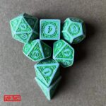 Polydice Lush Elven - Acryl - 7 stuks - Inclusief dice bag - Groen