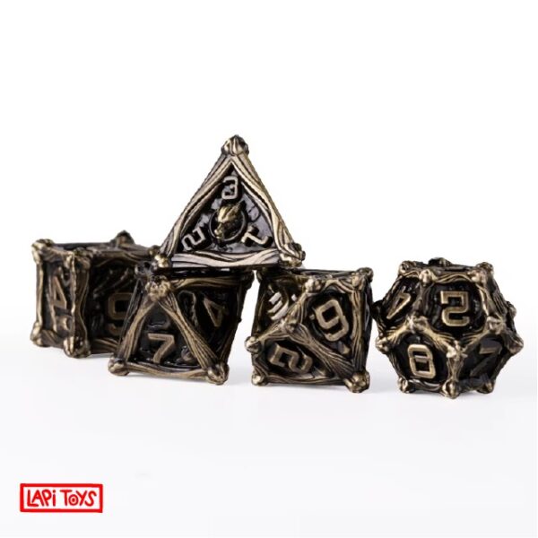 Polydice Dragon's Hoard - Metaal - 7 stuks - Inclusief dice bag - Goudkleurig