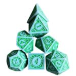 Polydice Lush Elven - Acryl - 7 stuks - Inclusief dice bag - Groen