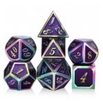 Polydice Etheral Ore - Metaal - 7 stuks - Inclusief dice bag - Regenboog