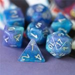 Lapi Toys - DnD dice set Blue Galaxy - Dungeons and dragons dobbelstenen - 7 stuks - Resin - Donkerblauw