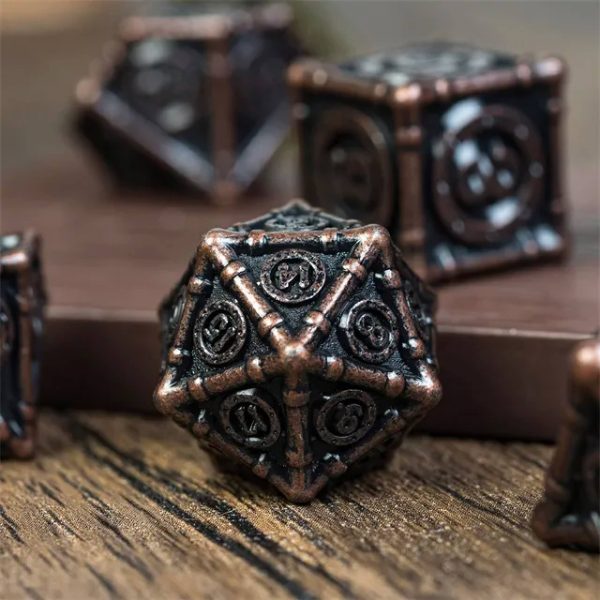 DnD - Obsidian Bronze Polydice Set - 7 stuks - Metaal - Zwart - Brons