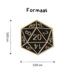 DnD Golden D20 Icon Pin - DnD - D&D - Metaal - Zwart - Goud