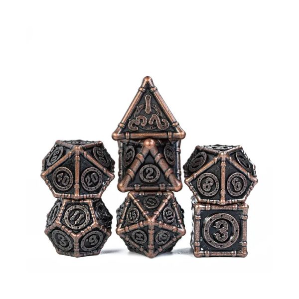 DnD - Obsidian Bronze Polydice Set - 7 stuks - Metaal - Zwart - Brons