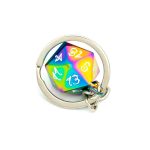 DnD Rainbow Prism Portal Sleutelhanger D20 - Metaal - Regenboog