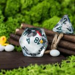 Lapi Toys - DnD dice set Chicken family - Dungeons and dragons dobbelstenen - 8 stuks - Resin - Transparant