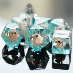 Lapi Toys - DnD dice set Little Duckies - Dungeons and dragons dobbelstenen - 7 stuks - Resin - Transparant - Blauw