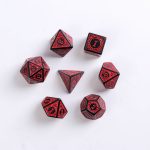 Lapi Toys - DnD dice set Mage Red - Dungeons and dragons dobbelstenen - 7 stuks - Acryl - Zwart - Rood