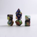 Lapi Toys - DnD dice set Toxic Swirl - Dungeons and dragons dobbelstenen - 7 stuks - Acryl - Meerkleurig