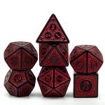 Lapi Toys - DnD dice set Mage Red - Dungeons and dragons dobbelstenen - 7 stuks - Acryl - Zwart - Rood