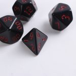 Lapi Toys - DnD dice set Dark Magic - Dungeons and dragons dobbelstenen - 7 stuks - Acryl - Zwart - Rood