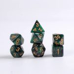 Lapi Toys - DnD dice set Royal Green - Dungeons and dragons dobbelstenen - 7 stuks - Acryl - Glitter - Groen