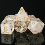 Lapi Toys - DnD dice set White Fog - Dungeons and dragons dobbelstenen - 7 stuks - Resin - Transparant - Wit