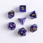 Lapi Toys - DnD dice set Royal Blue - Dungeons and dragons dobbelstenen - 7 stuks - Acryl - Glitter - Blauw