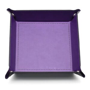 Dice Tray Amethyst Purple - Dobbelbak - Imitatieleer - Vierkant - Paars