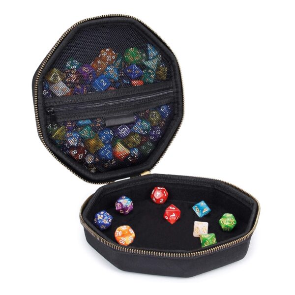 Dnd dice tray - Dnd dice box - Up to 150 dice - 19.5 x 19.5 x 7.5 cm - Cotton - Black