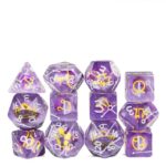 Polydice Prophetic Constellation Mega Set - Resin - 12 stuks - Inclusief dice bag - Paars