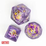 Polydice Prophetic Constellation Mega Set - Resin - 12 stuks - Inclusief dice bag - Paars