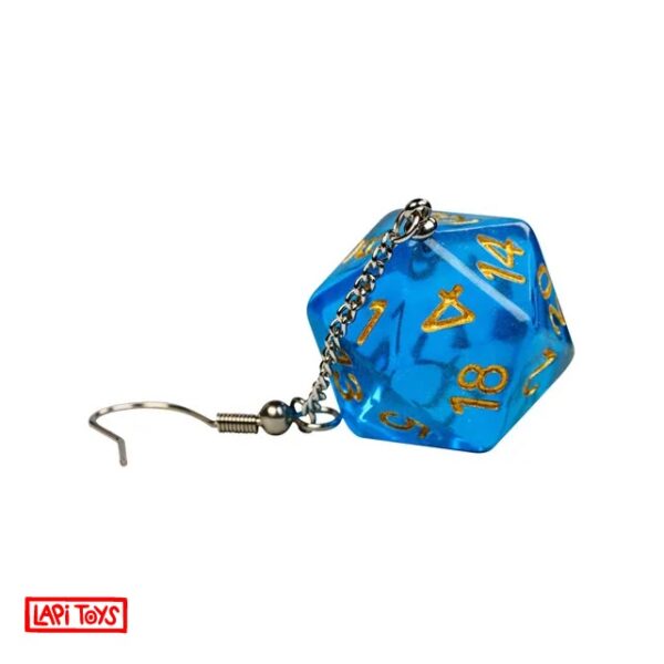 D20 Oorbellen Ocean Blue - Resin - Blauw