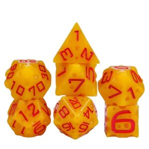 Polydice Grate Cheese - Resin - 7 stuks - Inclusief dice bag - Geel