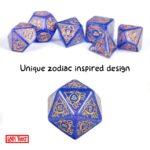 Polydice Zodiac Sky XL - Resin - 7 stuks - Inclusief dice bag - Blauw