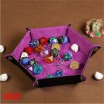 Dice Tray Corundum Purple - Dobbelbak - Imitatieleer - Hexagon - Paars