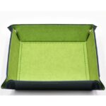 Dice Tray Peridot Green - Dobbelbak - Imitatieleer - Vierkant - Groen