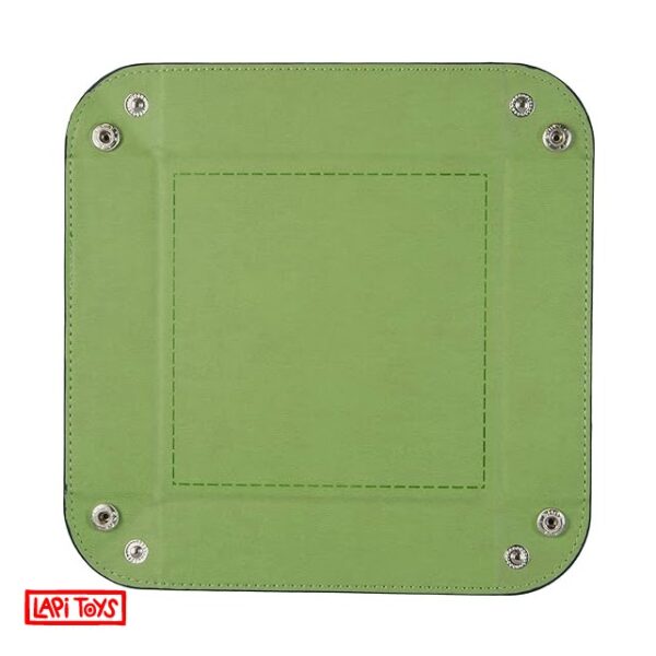 Dice Tray Peridot Green - Dobbelbak - Imitatieleer - Vierkant - Groen