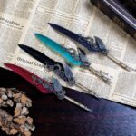 Antique feather pen - Complete set - Blue