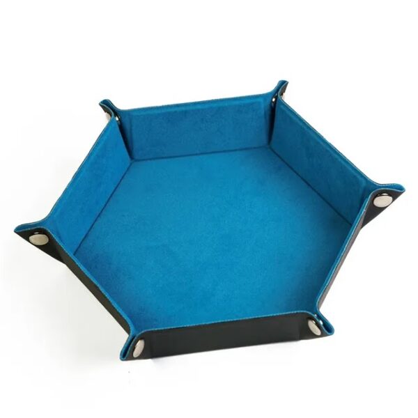 Dice Tray Turquenite Blue - Dobbelbak - Imitatieleer - Hexagon - Petrol