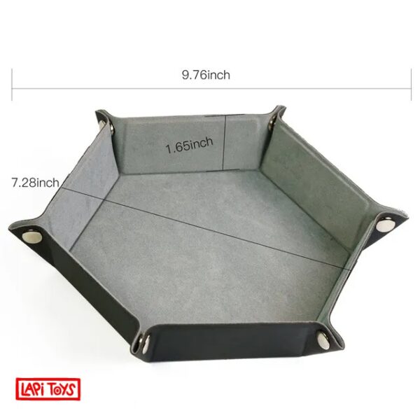 Dice Tray Moonstone Grey - Dobbelbak - Imitatieleer - Hexagon - Grijs