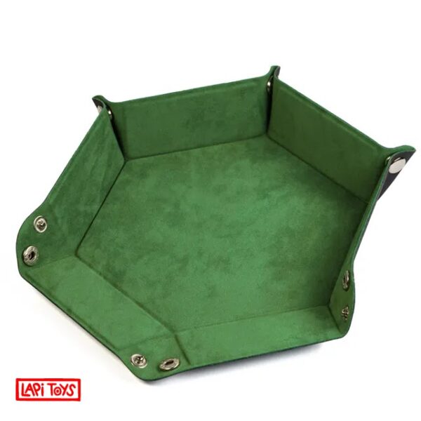 Dice Tray Nephrite Green - Dobbelbak - Imitatieleer - Hexagon - Donkergroen