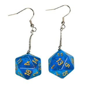 D20 Oorbellen Ocean Blue - Resin - Blauw