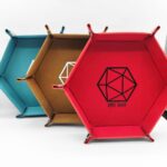 Lapi Toys - DnD dice tray Red Flame - Polydice tray - Dice tray - Dice tray - Synthetic leather - Velvet - Red