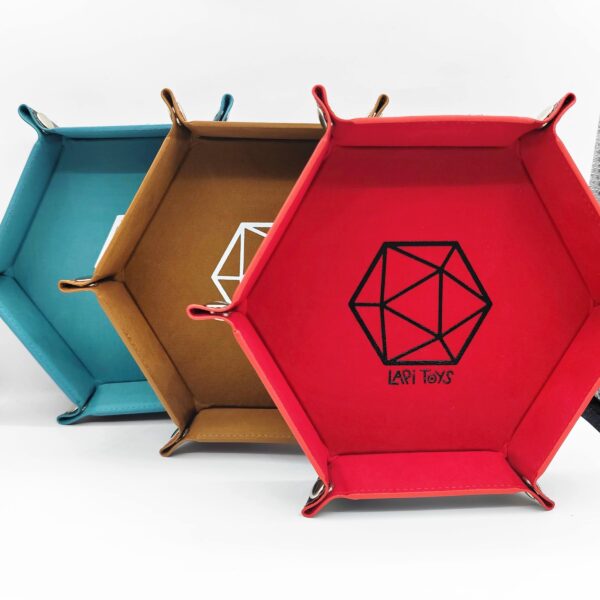 Lapi Toys - DnD dice tray Red Flame - Polydice tray - Dice tray - Dice tray - Synthetic leather - Velvet - Red