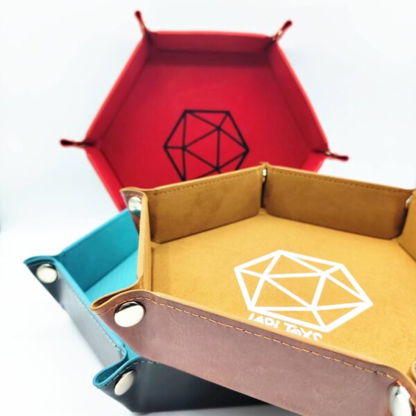 Lapi Toys - DnD dice tray Red Flame - Polydice tray - Dice tray - Dice tray - Synthetic leather - Velvet - Red
