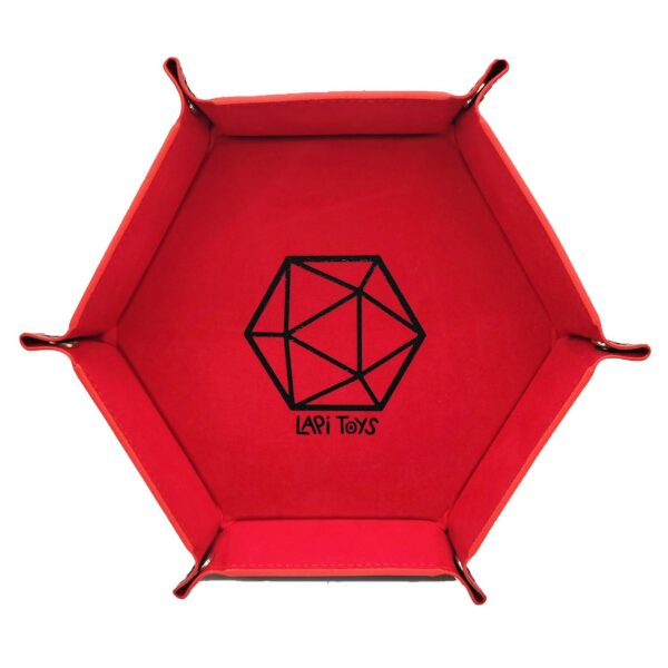 Lapi Toys - DnD dice tray Red Flame - Polydice tray - Dice tray - Dice tray - Synthetic leather - Velvet - Red