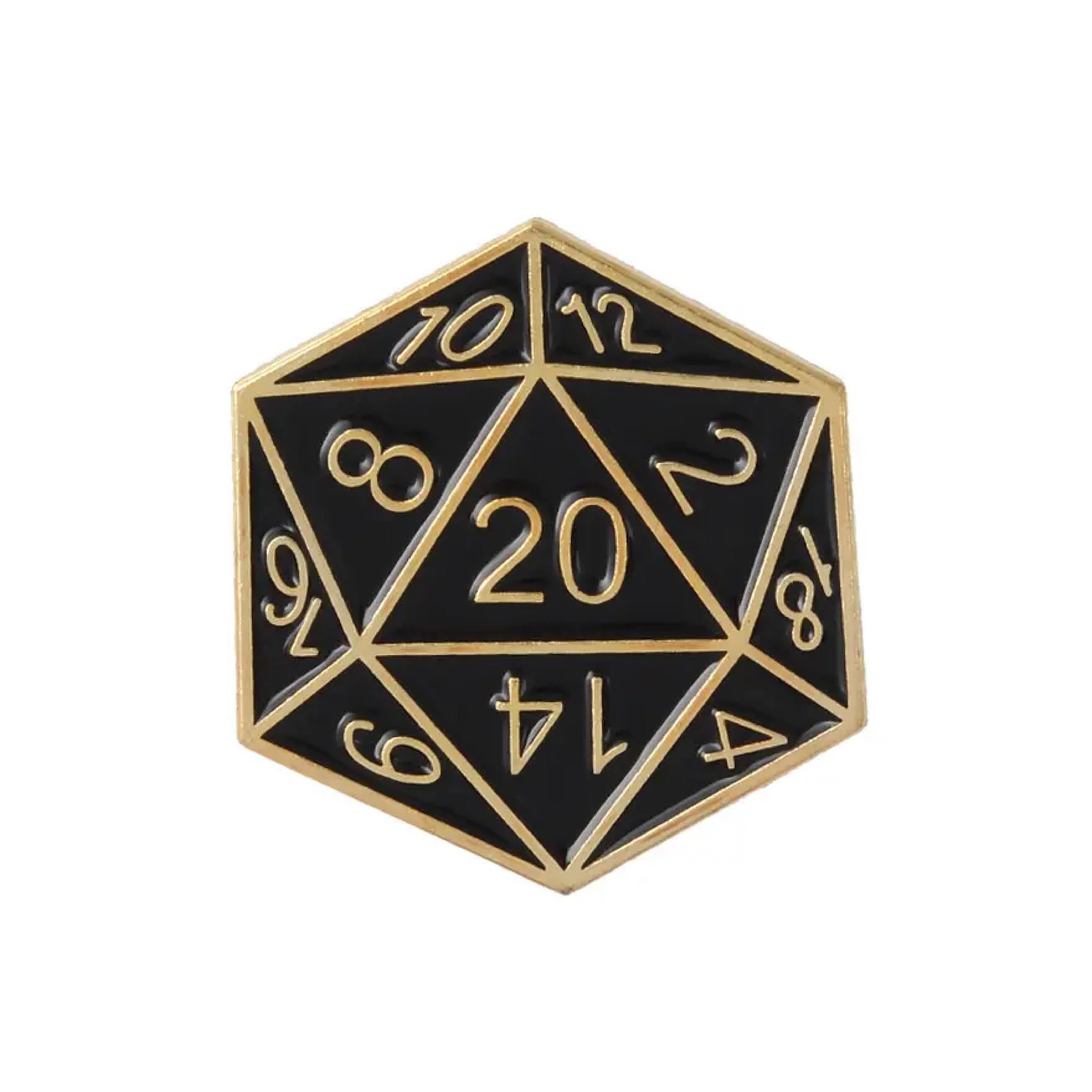 D&D Pin - Golden D20 Icon Pin