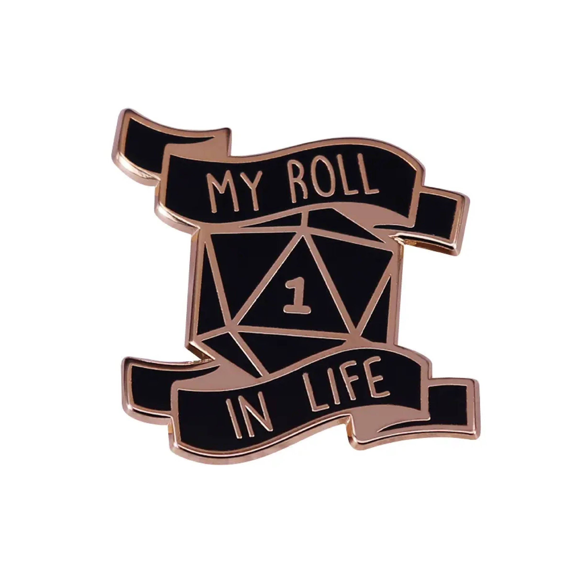 DnD Gold & Onyx Pin - DnD - D&D - Metal - Black - Gold