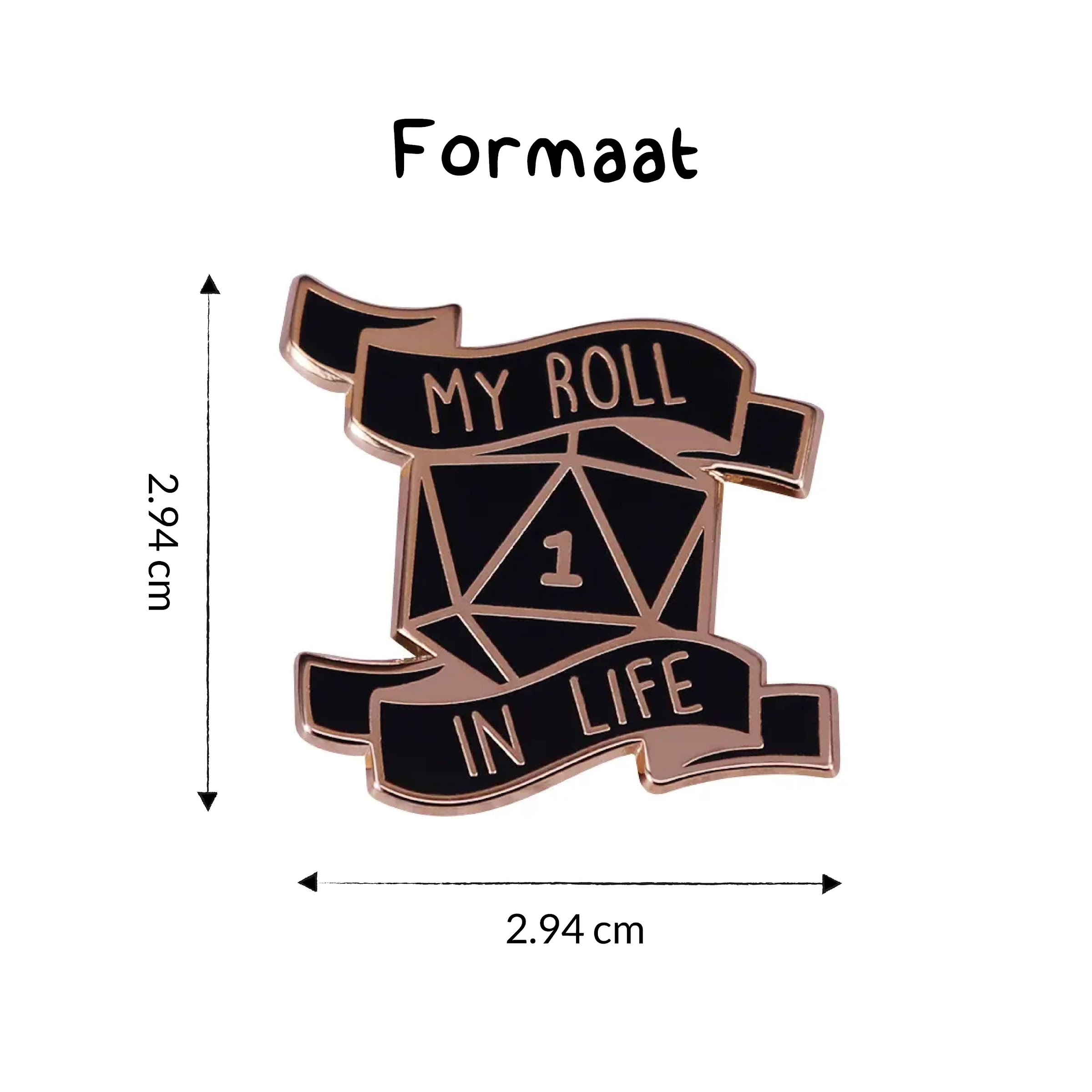 DnD Gold & Onyx Pin - DnD - D&D - Metal - Black - Gold