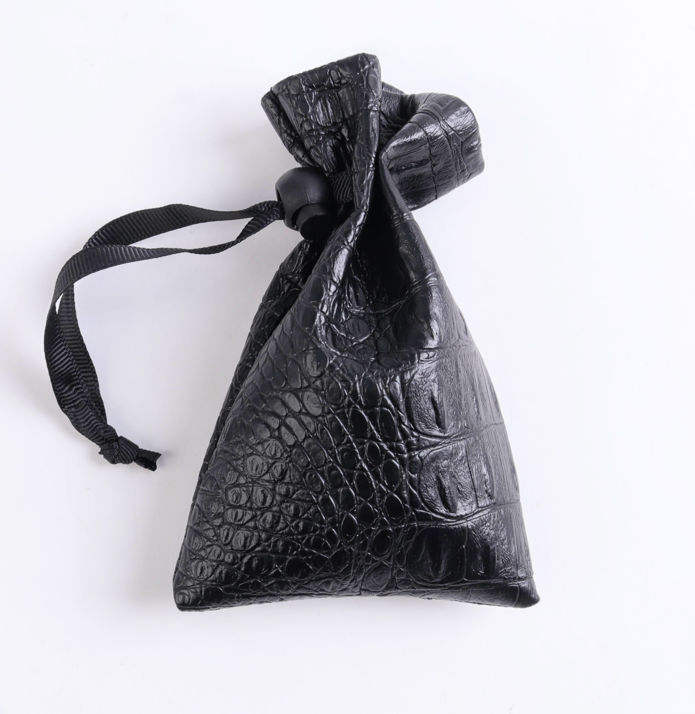 Lapi Toys - DnD dice bag Black Snake - Polydice bag - Dice pouch - Faux leather - Black