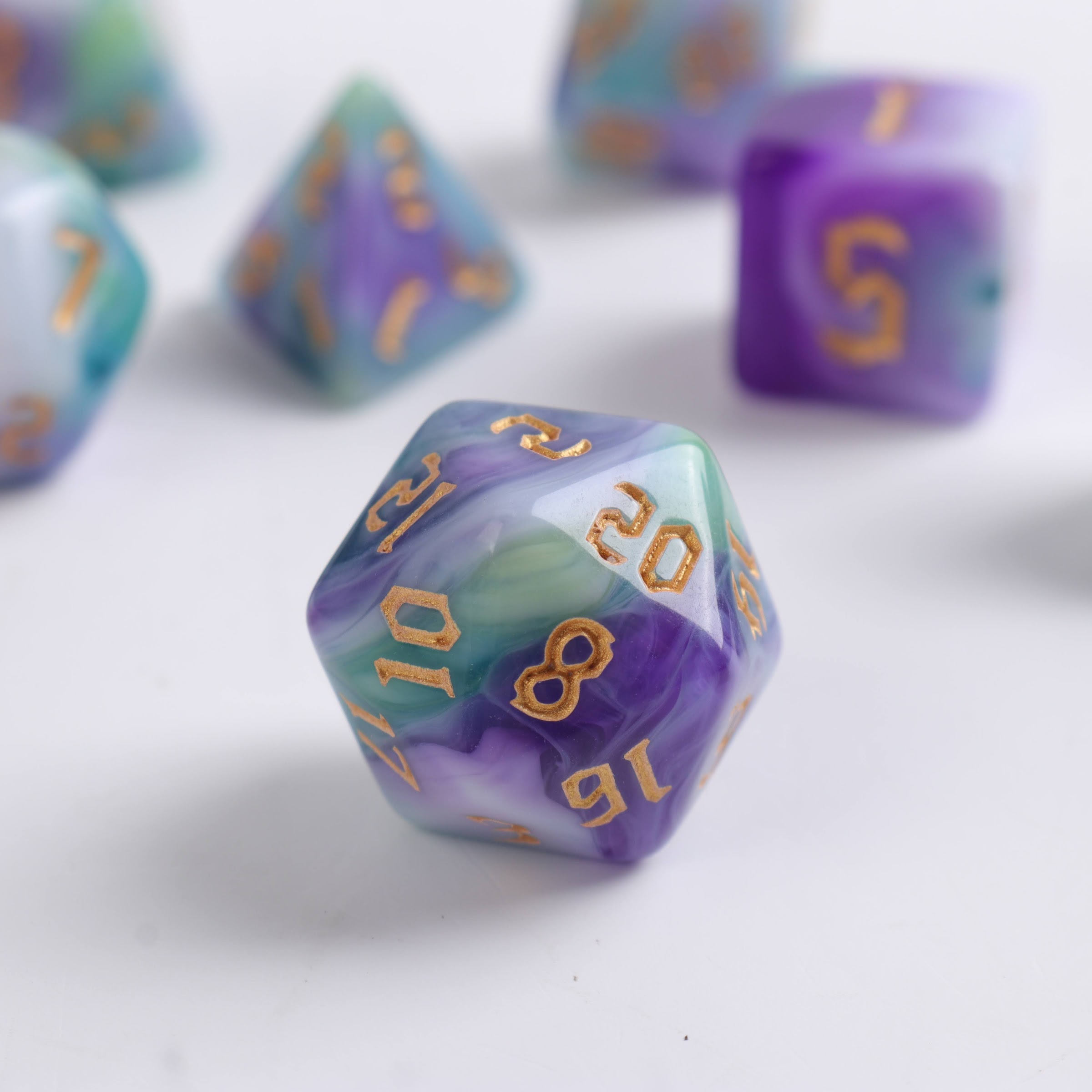 Polydice - Ocean Swirl - Set 7 stuks
