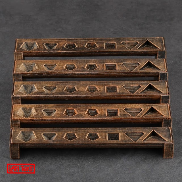 Polydice Display voor 5 sets