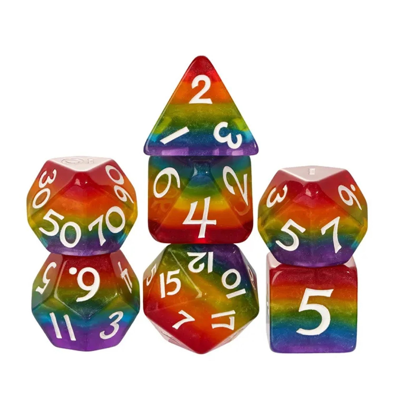 Polydice - Rainbow Shine - Set 7 stuks